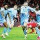 Liam Kitching celebrates putting the Sky Blues 3-2 up at Middlesbrough